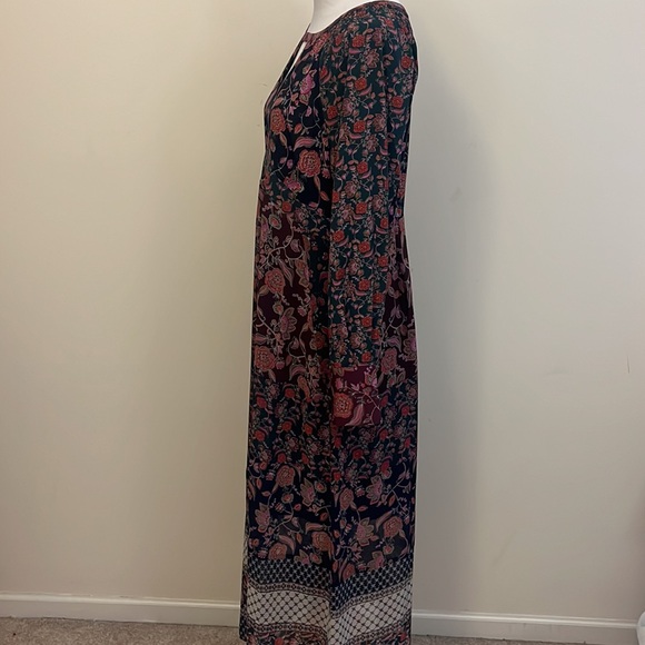 CAbi Purple Green Navy Floral Festival Maxi Dress Style No. 3675 Size Large - Picture 5 of 9